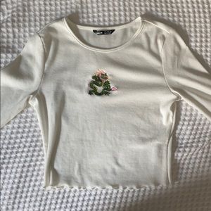white long sleeve dragon tee